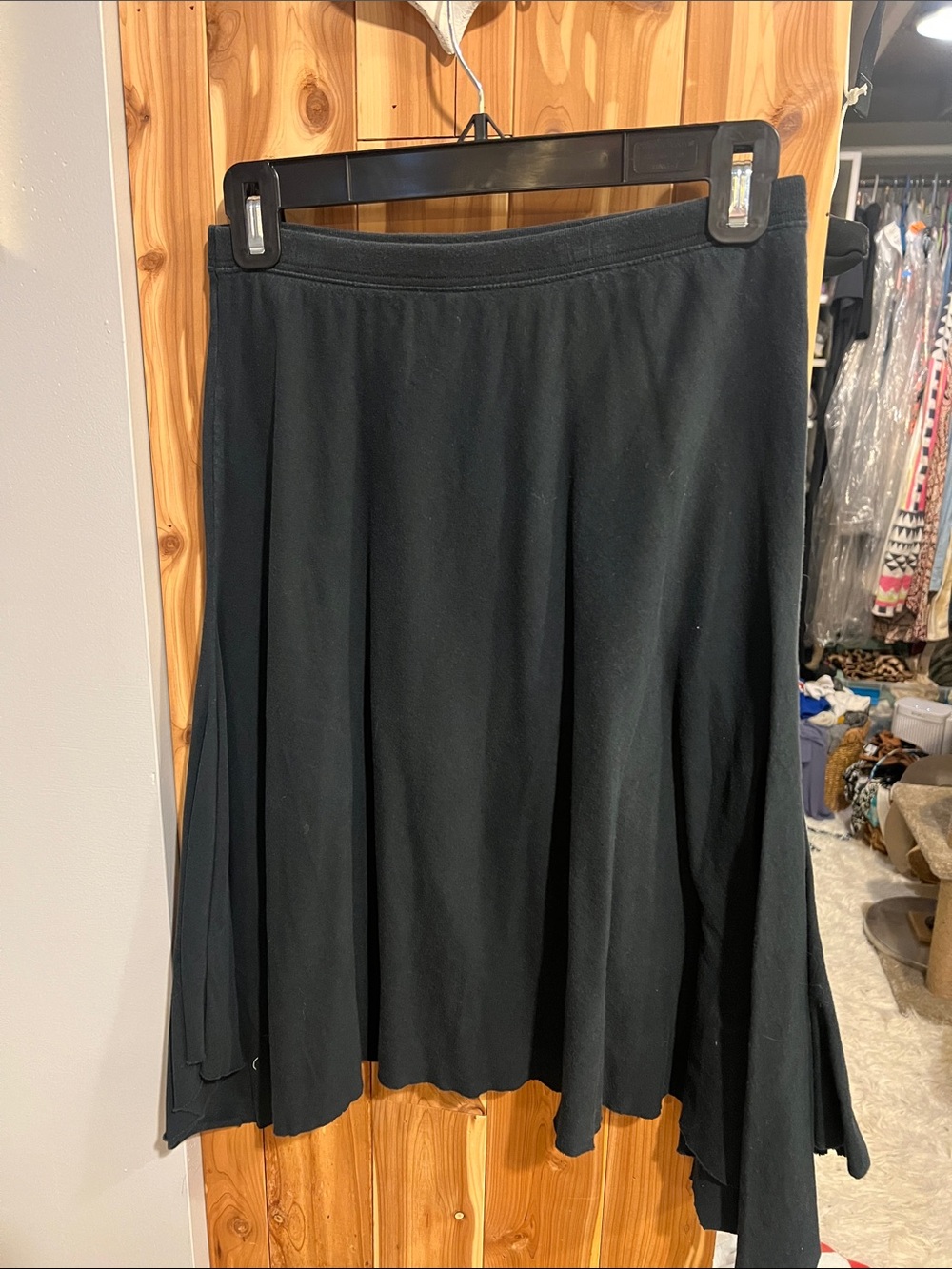 American Apparel Black Asymmetrical Flared Skirt